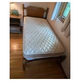 Twin Size Wooden Bed Frame with Mattress