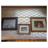 Set of 3 Framed Art Prints Featuring Seasonal and Nature Scenes