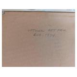 Set of 2 Framed Artworks: Paris Landscape and Uptown Art Fair 1974 Sketch