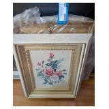 Collection of 3 Framed Floral Art Prints with Various Designs