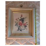 Collection of 3 Framed Floral Art Prints with Various Designs