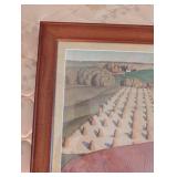 Framed Grant Wood Art Print "Fall Plowing"