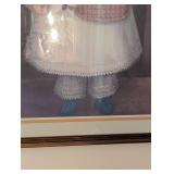 Framed Vintage Style Portrait of Girl with Flowers