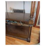 Vintage Wooden Two-Tier Console Table with Carved Details