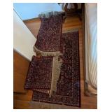 Set of 3 Karastan Red Sarouk Wool Area Rugs