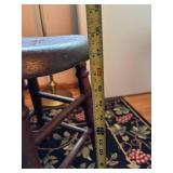 Vintage Wooden Stool with Round Seat