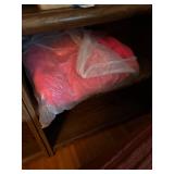 Handmade Fleece Tie Blanket with Vibrant Pink and Multi-color Design