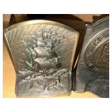 Set of 3 Bookends: 2 University of Minnesota and 1 Nautical Ship Design
