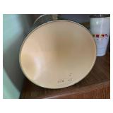 Vintage Metal Wastebasket with Mirrored Stripes