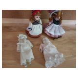 Set of 4 Vintage Ceramic Dolls in Traditional Dresses