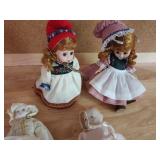 Set of 4 Vintage Ceramic Dolls in Traditional Dresses