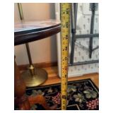 Round Wooden Side Table with Pedestal Base