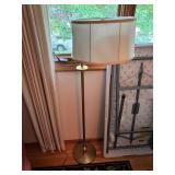 Vintage Brass Floor Lamp with Drum Shade
