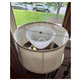 Vintage Brass Floor Lamp with Drum Shade