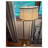 Vintage Brass Floor Lamp with Drum Shade