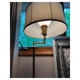 Vintage Brass Floor Lamp with Drum Shade