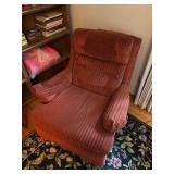 Vintage Velvet Recliner Armchair in Deep Maroon
