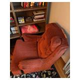 Vintage Velvet Recliner Armchair in Deep Maroon