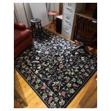 Floral Pattern Area Rug with Grapevine Design