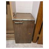 Vintage Woodgrain Compact Refrigerator with Shelving