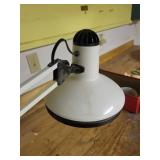 Hardware Cabinets w/ Hardware, Wooden Ladder and Box of Painting Accessories Including Lamp