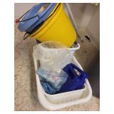 Assorted Cleaning Supplies and Buckets Set