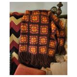 Lot of Handcrafted Quilts and Afghans with Decorative Pillows