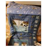 Lot of Handcrafted Quilts and Afghans with Decorative Pillows