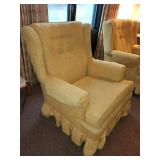 Vintage Upholstered Armchair with Skirt Detailing