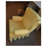 Vintage Upholstered Armchair with Skirt Detailing