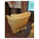 Vintage Upholstered Armchair with Skirt Detailing