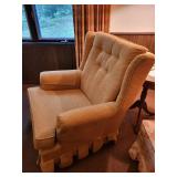 Vintage Upholstered Wingback Armchair with Button Tufting