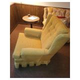 Vintage Upholstered Wingback Armchair with Button Tufting