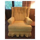 Vintage Upholstered Wingback Armchair with Button Tufting