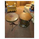 Set of 2 Vintage Wooden Side Tables with Storage