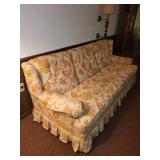 Vintage Floral Pattern Sofa with Rolled Arms