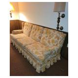 Vintage Floral Pattern Sofa with Rolled Arms