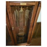 Vintage Tempus Fugit Grandfather Clock with Oak Finish