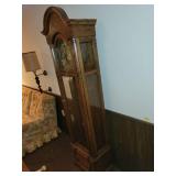 Vintage Tempus Fugit Grandfather Clock with Oak Finish