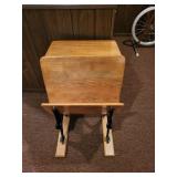 Vintage Wooden School Desk with Iron Legs