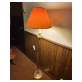 Vintage Brass Table and Floor Lamp Set with Pleated and Cone Shades