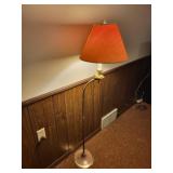 Vintage Brass Table and Floor Lamp Set with Pleated and Cone Shades