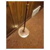 Vintage Brass Table and Floor Lamp Set with Pleated and Cone Shades