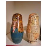 Vintage Collectibles Set with Nesting Dolls and Decorative Items