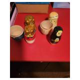 Vintage Collectibles Set with Nesting Dolls and Decorative Items