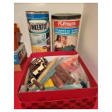 Vintage Tinkertoy and Lincoln Logs Construction Sets with Assorted Toys