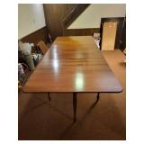 Vintage Extendable Wooden Dining Table with Two Leaf Inserts