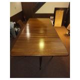 Vintage Extendable Wooden Dining Table with Two Leaf Inserts