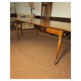 Vintage Extendable Wooden Dining Table with Two Leaf Inserts