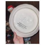 Assorted Christmas Decor Collection Including Santa Statues and Snowmen